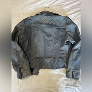Size 12 Doncaster Blue 100% leather moto jacket